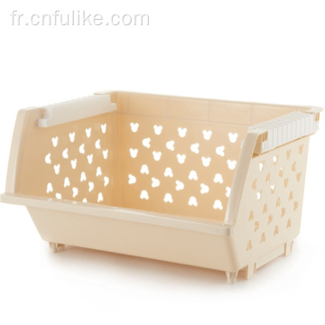 Support de panier de rangement en plastique empilable sans couvercle